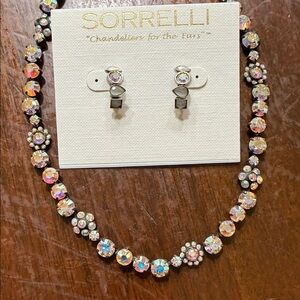 Sorrelli Iridescent Crystal Necklace and Earring Set